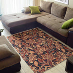 Brown Floral Bohemian Pattern Print Area Rug GearFrost