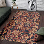 Brown Floral Bohemian Pattern Print Area Rug GearFrost
