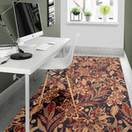 Brown Floral Bohemian Pattern Print Area Rug GearFrost