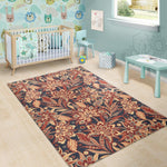 Brown Floral Bohemian Pattern Print Area Rug GearFrost