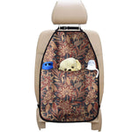 Brown Floral Bohemian Pattern Print Car Seat Organizers