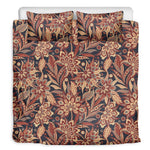 Brown Floral Bohemian Pattern Print Duvet Cover Bedding Set