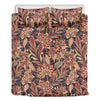 Brown Floral Bohemian Pattern Print Duvet Cover Bedding Set