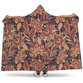 Brown Floral Bohemian Pattern Print Hooded Blanket