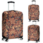 Brown Floral Bohemian Pattern Print Luggage Cover GearFrost