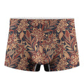 Brown Floral Bohemian Pattern Print Men's Boxer Briefs