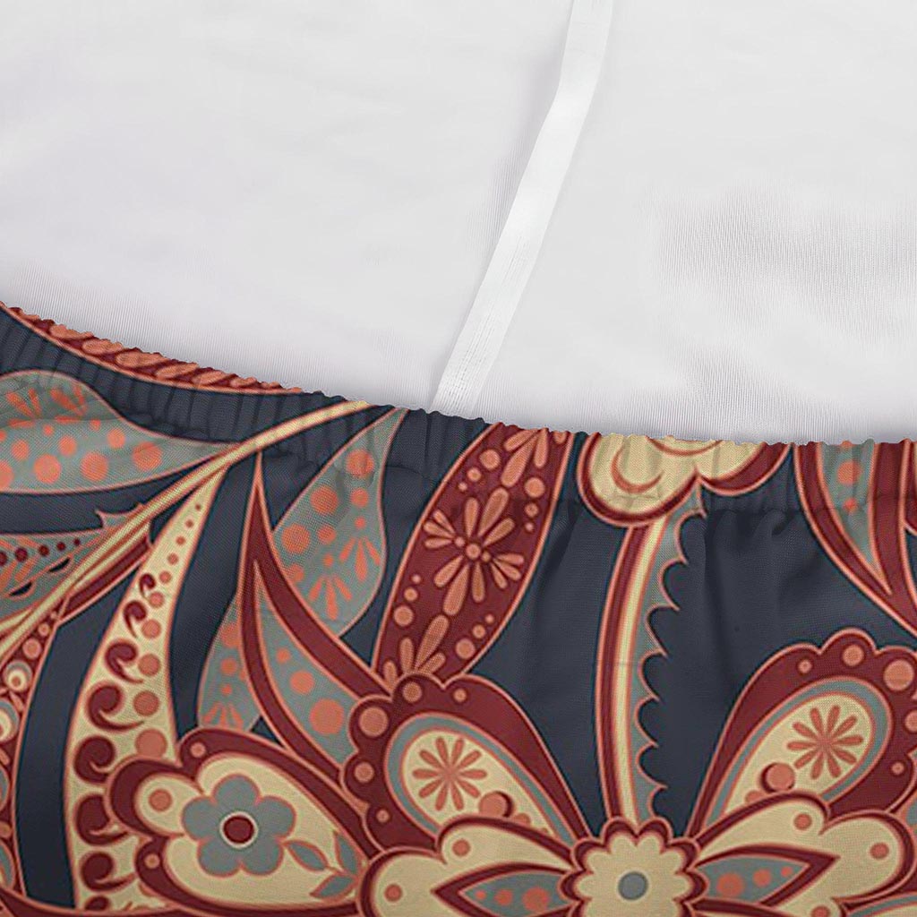 Brown Floral Bohemian Pattern Print Sofa Cover
