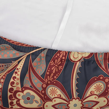 Brown Floral Bohemian Pattern Print Sofa Cover