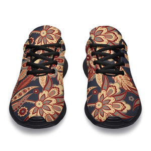 Brown Floral Bohemian Pattern Print Sport Shoes GearFrost