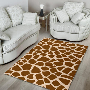 Brown Giraffe Pattern Print Area Rug GearFrost
