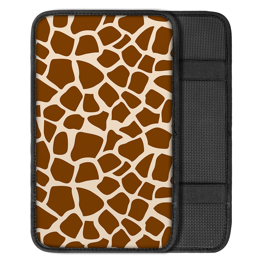 Brown Giraffe Pattern Print Car Center Console Cover