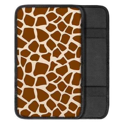 Brown Giraffe Pattern Print Car Center Console Cover