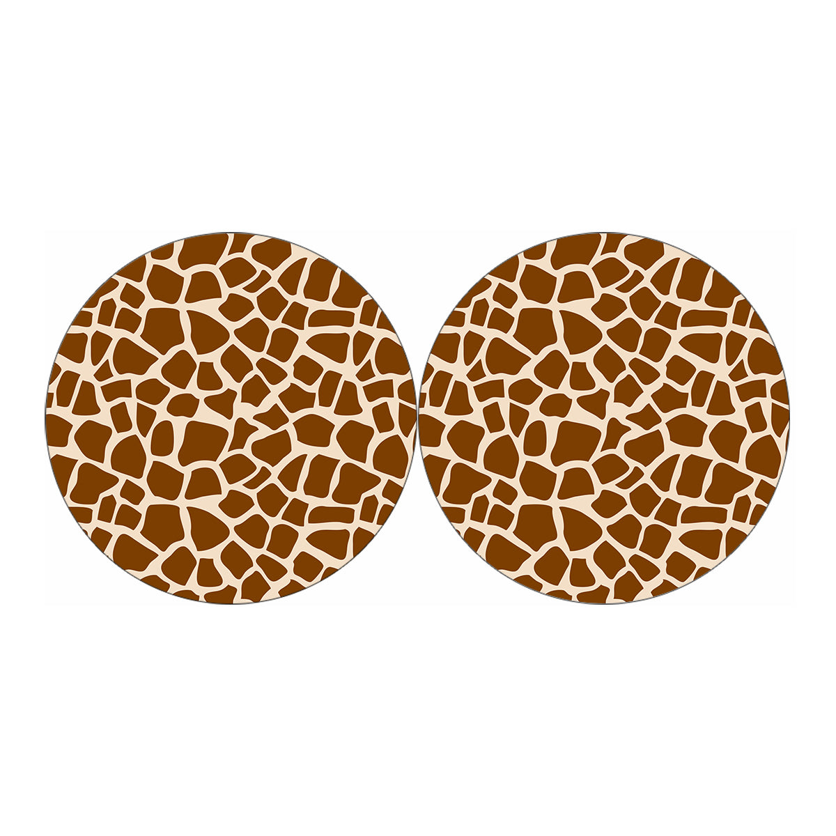 Brown Giraffe Pattern Print Car Coasters