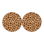 Brown Giraffe Pattern Print Car Coasters