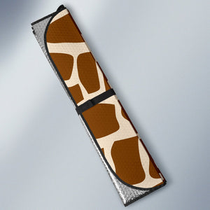 Brown Giraffe Pattern Print Car Sun Shade GearFrost