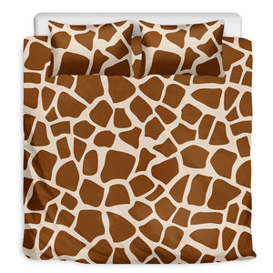 Brown Giraffe Pattern Print Duvet Cover Bedding Set