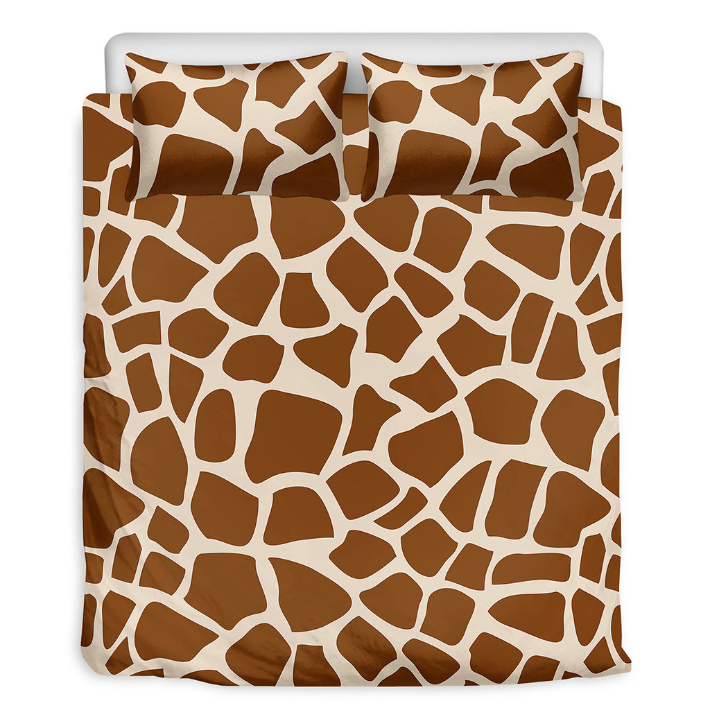 Brown Giraffe Pattern Print Duvet Cover Bedding Set