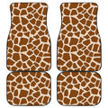 Brown Giraffe Pattern Print Front and Back Car Floor Mats