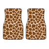 Brown Giraffe Pattern Print Front Car Floor Mats