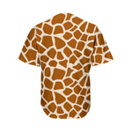 Brown Giraffe Pattern Print Men's Baseball Jersey