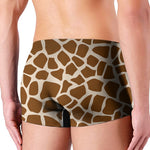 Brown Giraffe Pattern Print Men's Boxer Briefs
