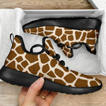 Brown Giraffe Pattern Print Mesh Knit Shoes GearFrost