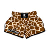 Brown Giraffe Pattern Print Muay Thai Boxing Shorts