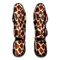 Brown Giraffe Pattern Print Muay Thai Shin Guards