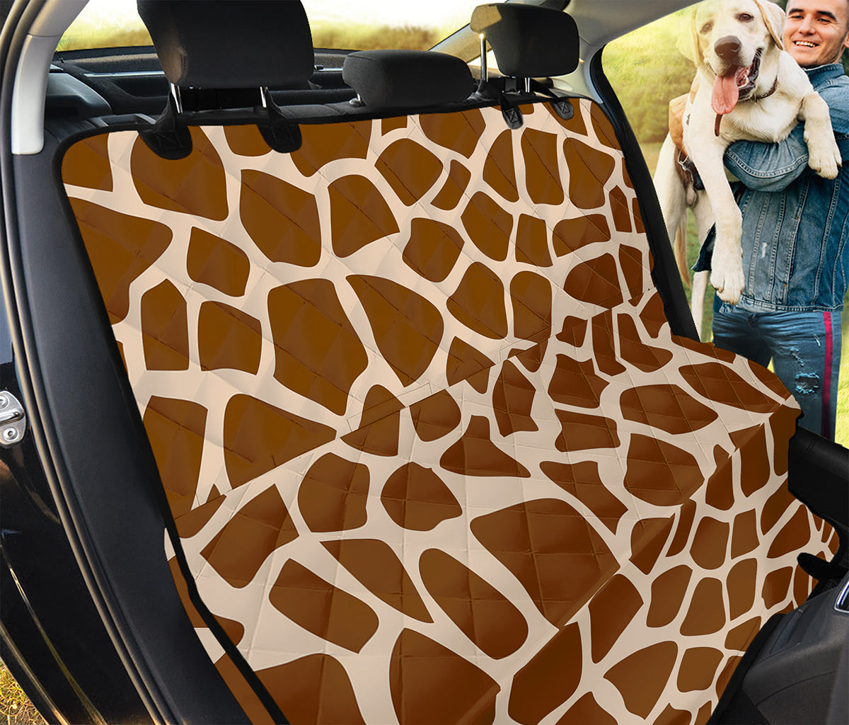 Brown Giraffe Pattern Print Pet Car Back Seat Cover