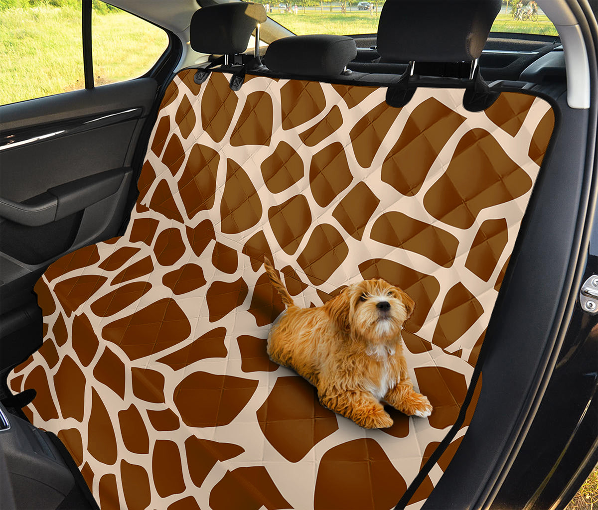 Brown Giraffe Pattern Print Pet Car Back Seat Cover