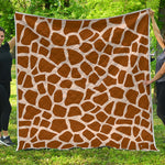 Brown Giraffe Pattern Print Quilt