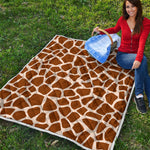 Brown Giraffe Pattern Print Quilt
