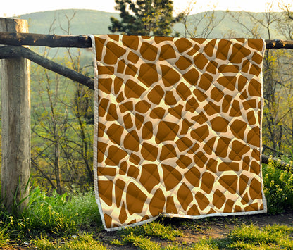 Brown Giraffe Pattern Print Quilt