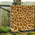 Brown Giraffe Pattern Print Quilt
