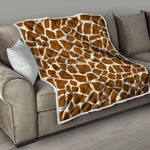 Brown Giraffe Pattern Print Quilt