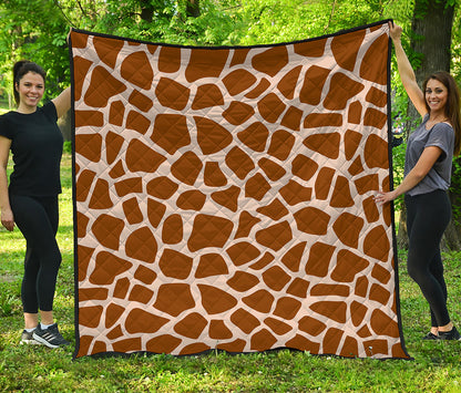 Brown Giraffe Pattern Print Quilt