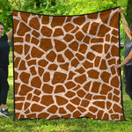 Brown Giraffe Pattern Print Quilt