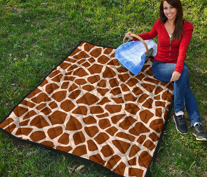 Brown Giraffe Pattern Print Quilt