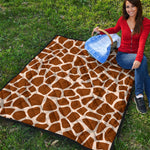 Brown Giraffe Pattern Print Quilt