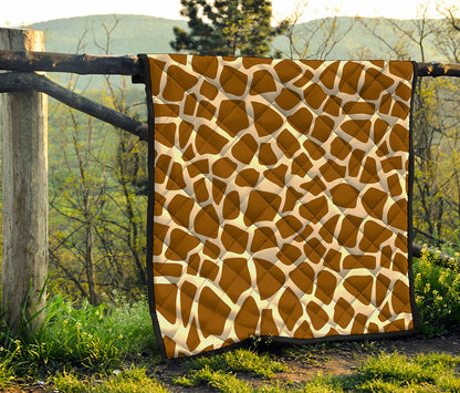 Brown Giraffe Pattern Print Quilt