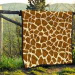 Brown Giraffe Pattern Print Quilt
