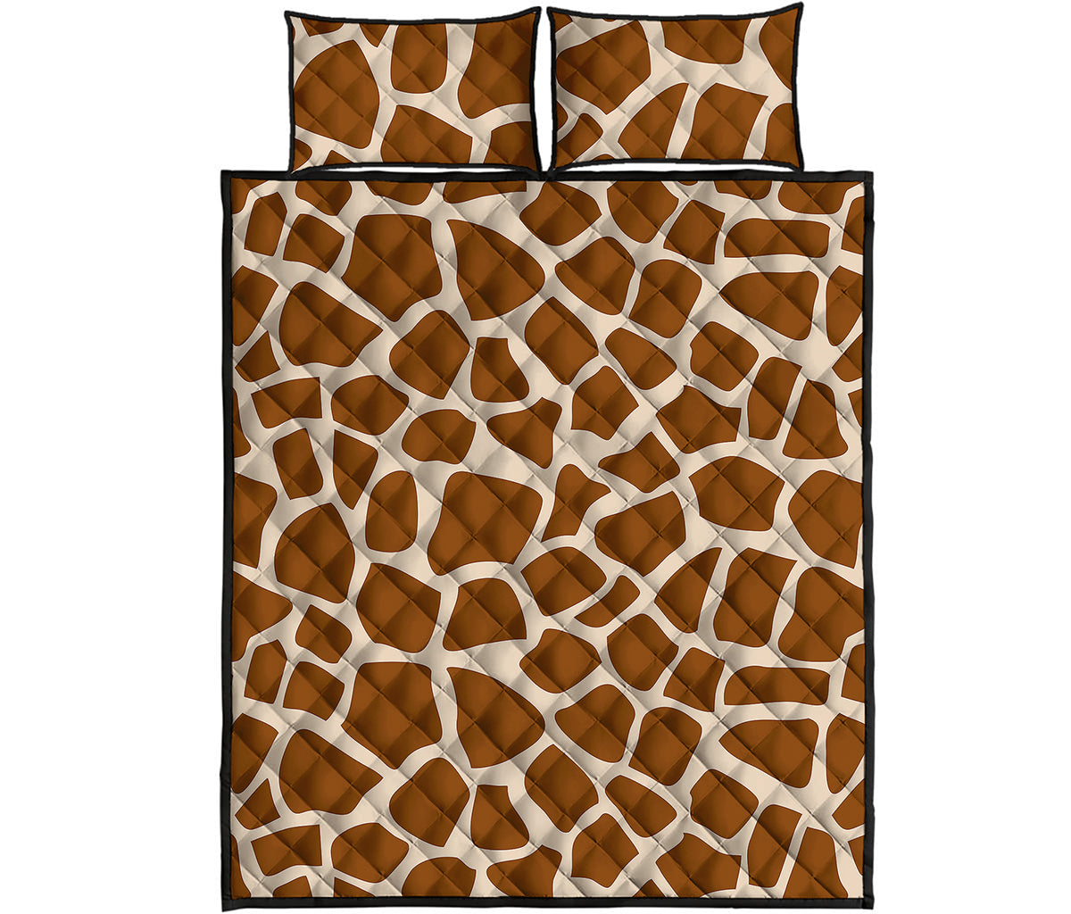 Brown Giraffe Pattern Print Quilt Bed Set
