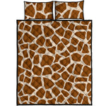 Brown Giraffe Pattern Print Quilt Bed Set