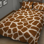 Brown Giraffe Pattern Print Quilt Bed Set