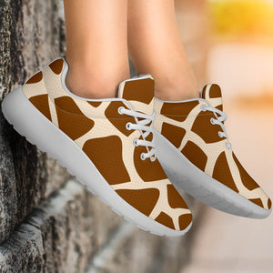 Brown Giraffe Pattern Print Sport Shoes GearFrost