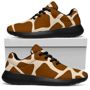 Brown Giraffe Pattern Print Sport Shoes GearFrost