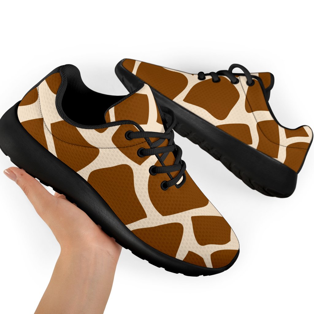 Brown Giraffe Pattern Print Sport Shoes GearFrost