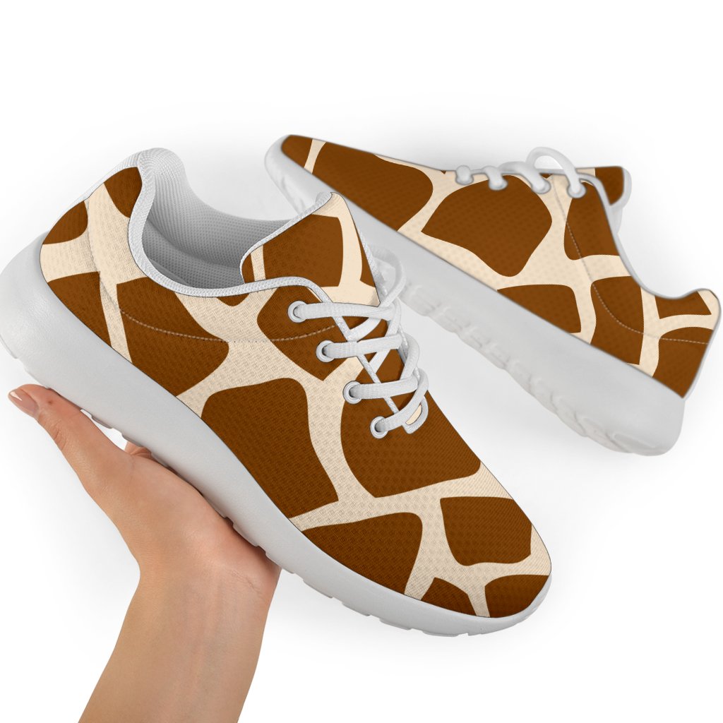 Brown Giraffe Pattern Print Sport Shoes GearFrost