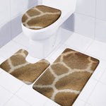 Brown Giraffe Print 3 Piece Bath Mat Set