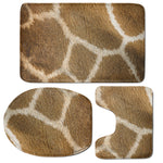 Brown Giraffe Print 3 Piece Bath Mat Set